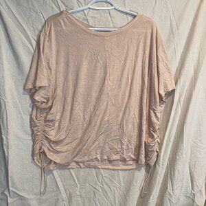 FLX Cropped Dust Pink Top – Adjustable Scrunch Sides & Back Cutout – 2X